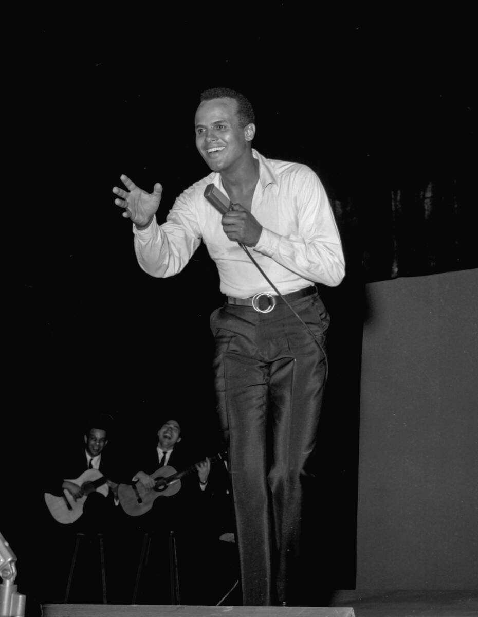 Harry Belafonte performs at the Riviera in Las Vegas on May 11, 1959. (Jerry Abbott/Las Vegas N ...