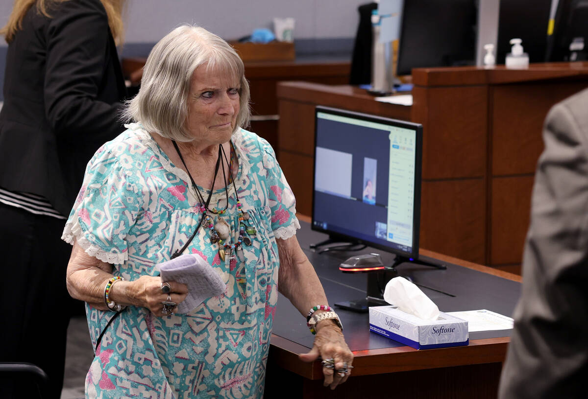 Betty McComb, mother of murder victim Robin McComb, gives her victim impact statement during se ...