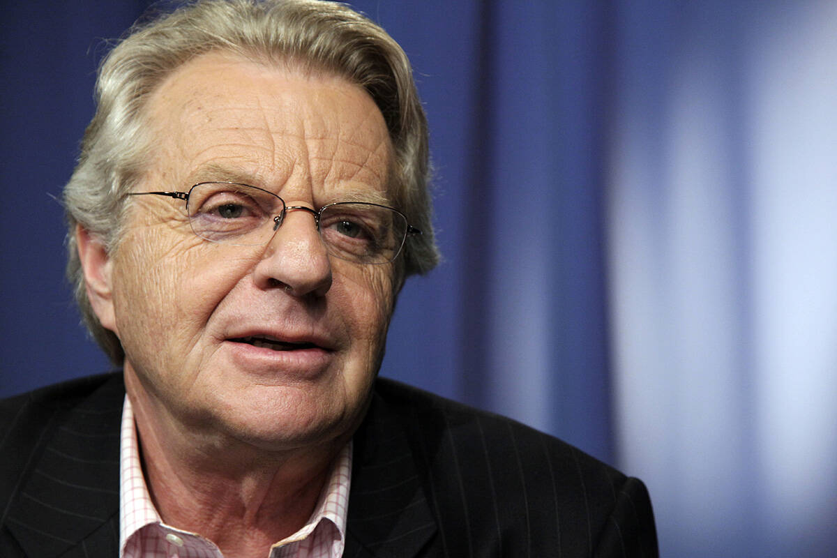 FILE - Talk show host Jerry Springer speaks in New York on April 15, 2010. Springer, the former ...