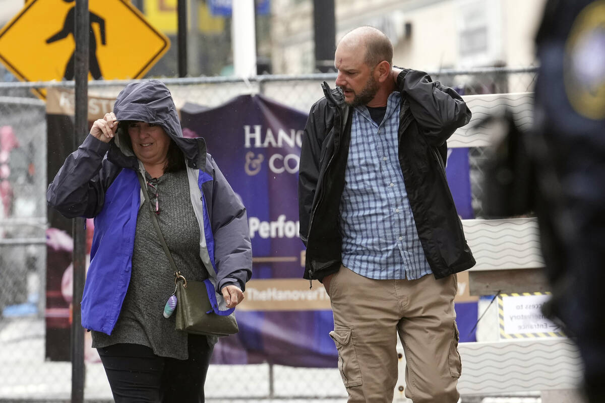 Members of Jack Teixeira's family arrive at federal court, Thursday, April 27, 2023, in Worcest ...