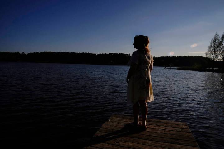 Emma, 18, stands for a portrait in Georgia on Thursday, March 23, 2023. The aspiring artist, wi ...