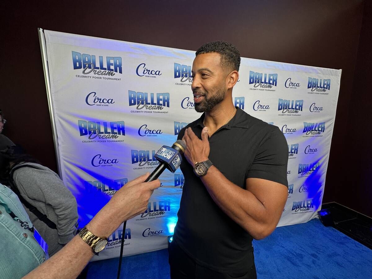 Ex-big league star Derek Lee is shown on the blue carpet at the Baller Dream Celebrity Poker To ...