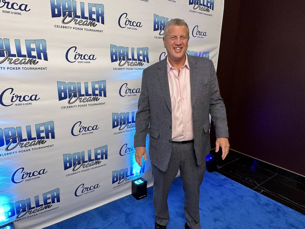 Circa co-owner Derek Stevens is shown on the blue carpet at the Baller Dream Celebrity Poker To ...