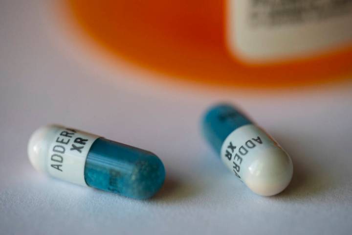 FILE - Adderall XR capsules are displayed on Feb. 24, 2023. Drug shortages are growing in the U ...