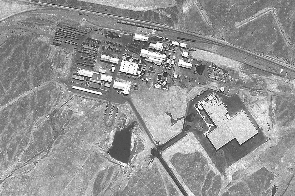 An aerial photo of the PEPCON site before the May 4, 1988 explosions. (Las Vegas Review-Journal)