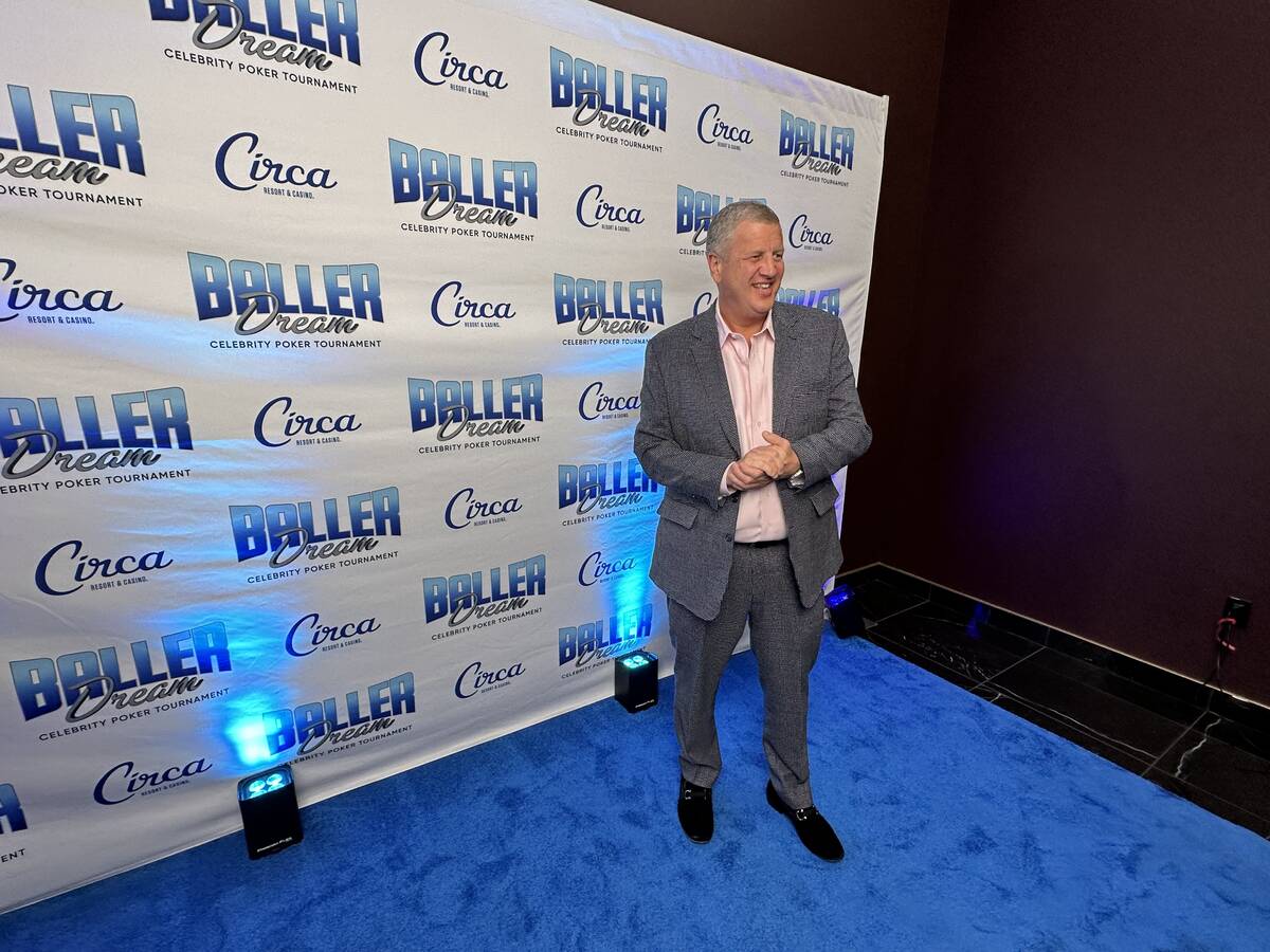 Circa co-owner Derek Stevens is shown on the blue carpet at the Baller Dream Celebrity Poker To ...