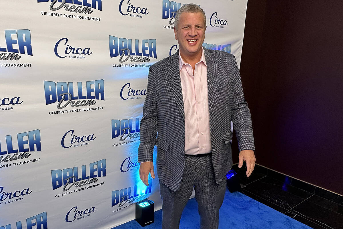 Circa co-owner Derek Stevens is shown on the blue carpet at the Baller Dream Celebrity Poker To ...