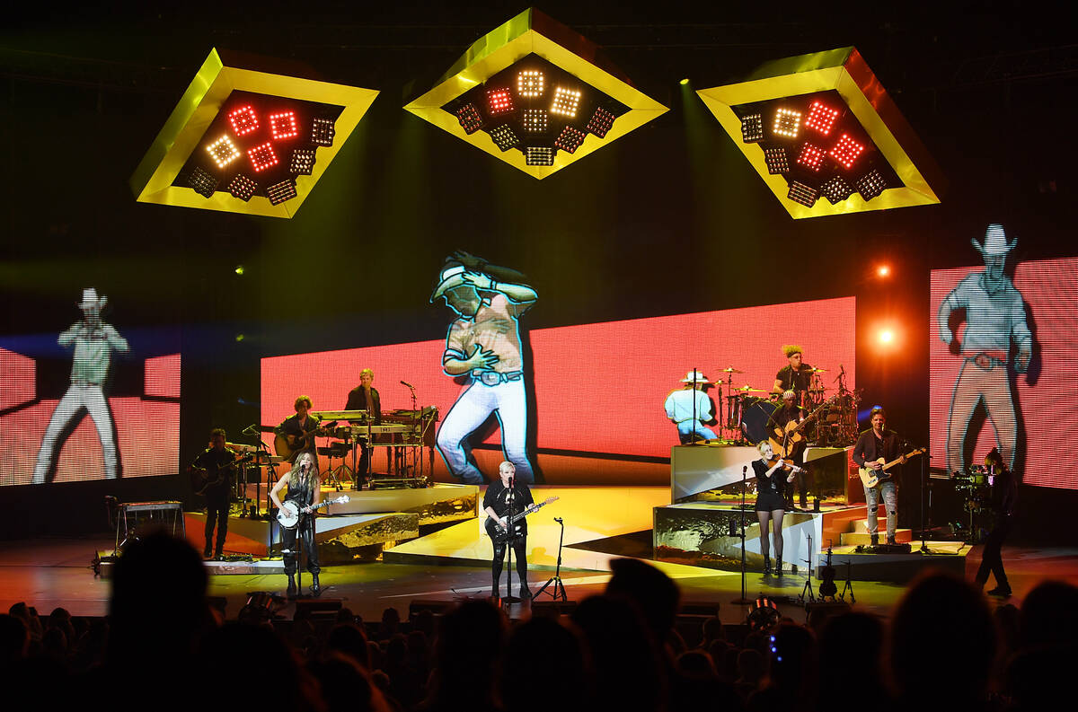 The Chicks perform at Bakkt Theater at Planet Hollywood on May 3, 2023. (Photo by Denise Trusce ...