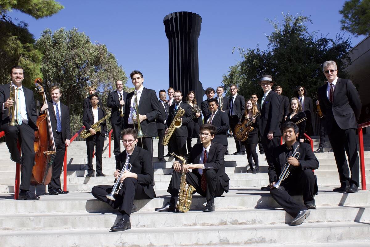 UNLV Jazz Ensemble I, co-winner of the DownBeat Student Music Awards' Large Jazz Ensemble Gradu ...