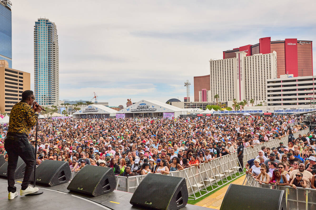 Wayne Wonder is shown at the Lovers & Friends music festival at the Las Vegas Festival Grounds ...