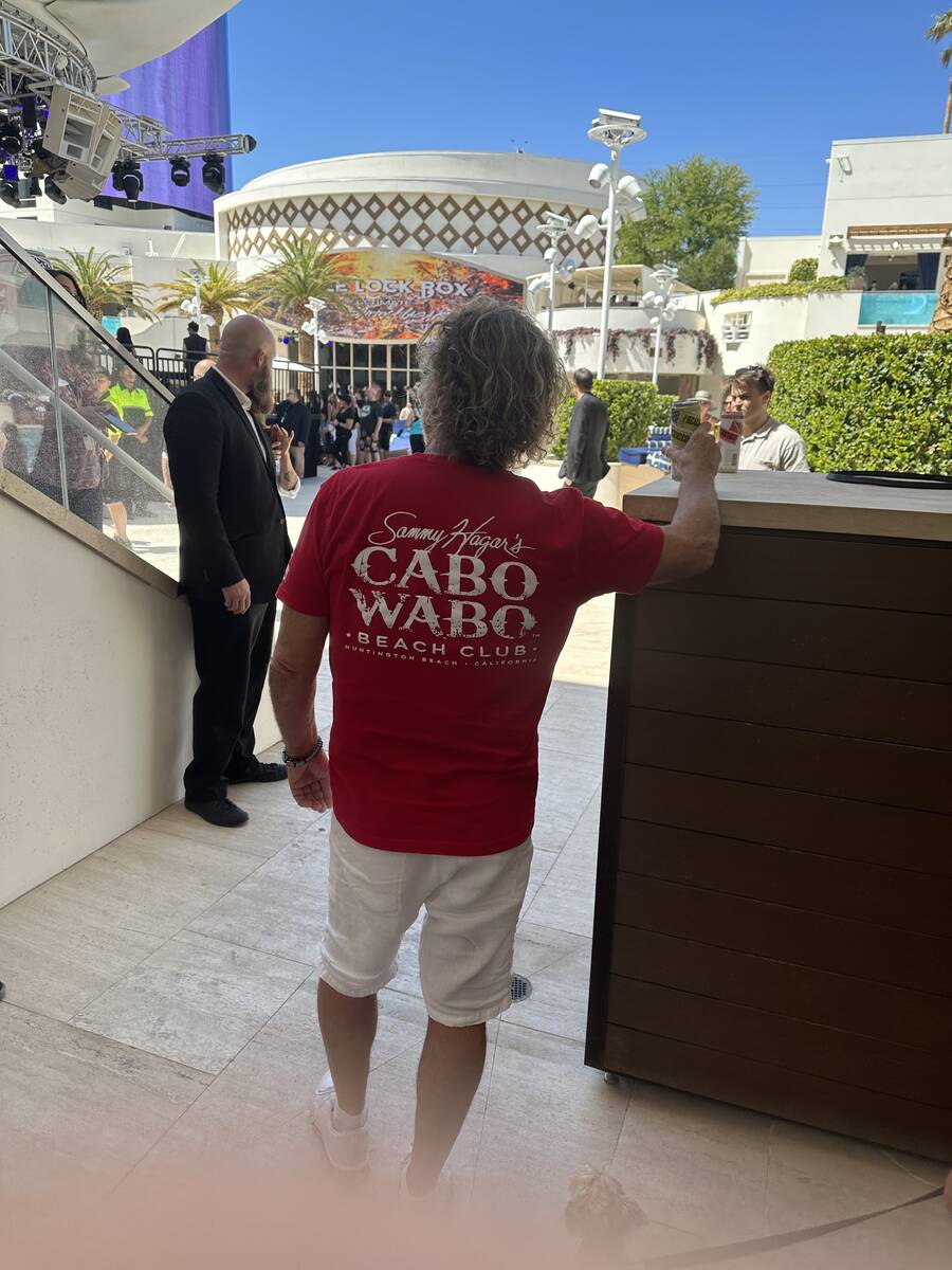 Sammy Hagar is shown at SOAK Pool at the Palms during a pop-up show with tribute band Three Loc ...