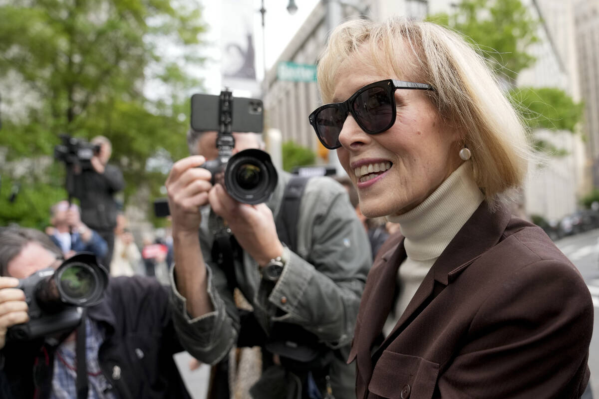 E. Jean Carroll arrives at Manhattan federal court Tuesday, May 9, 2023, in New York. (AP Photo ...