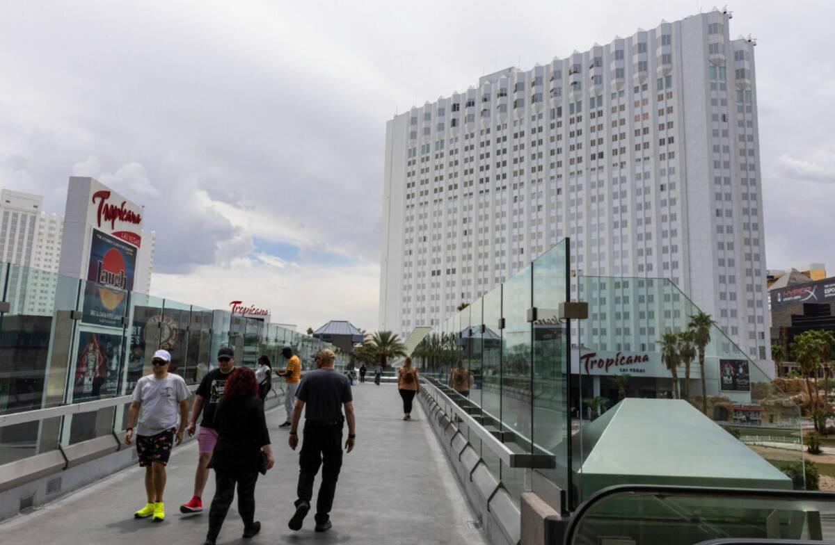 The Tropicana hotel-casino site, seen on Tuesday, May 16, 2023, in Las Vegas. (Bizuayehu Tesfay ...