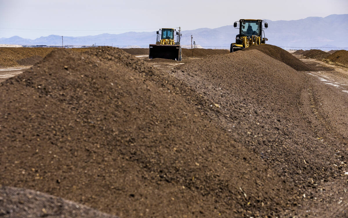 Piles of compost are laid in the sun to dry as part of full-circle resource management on the P ...