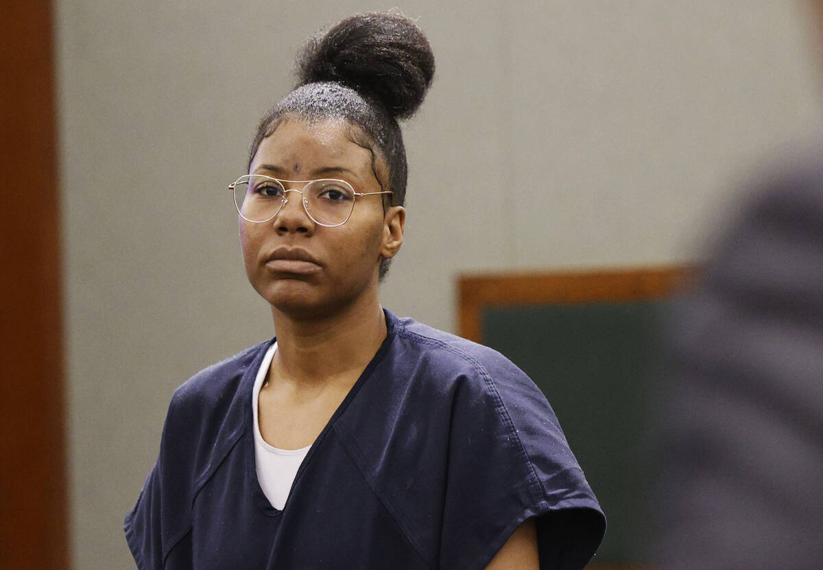 Lakeisha Holloway stands in court during her hearing at the Regional Justice Center, Thursday, ...