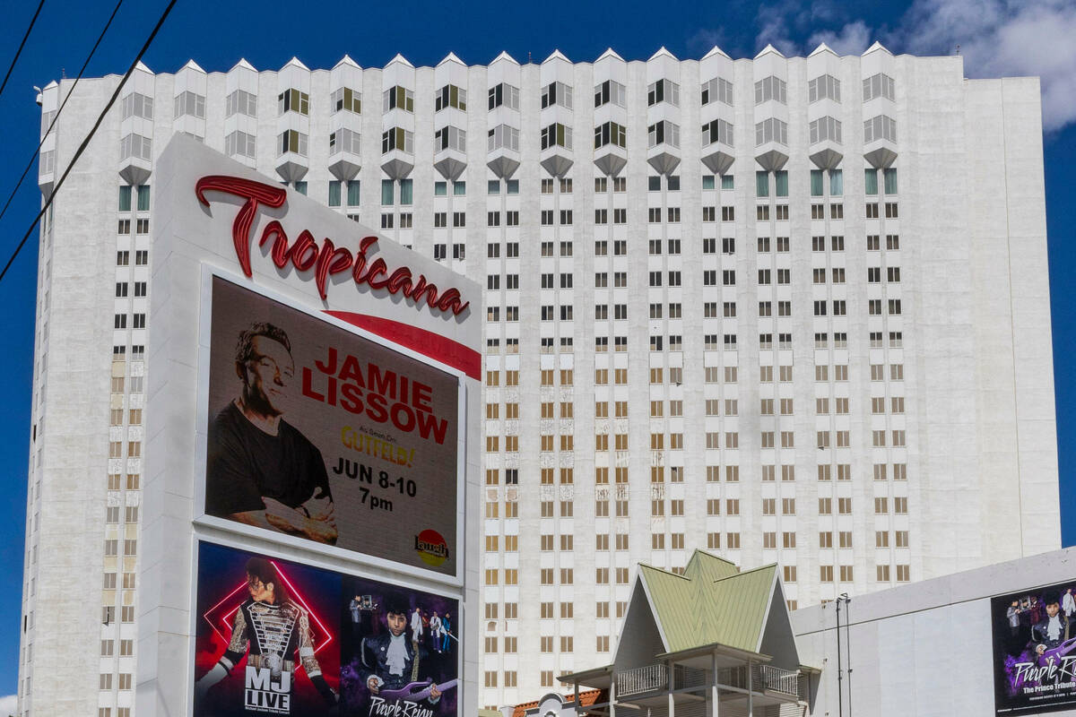 Tropicana exterior for possible A's stadium site build on Wednesday, May 17, 2023, in Las Vegas ...