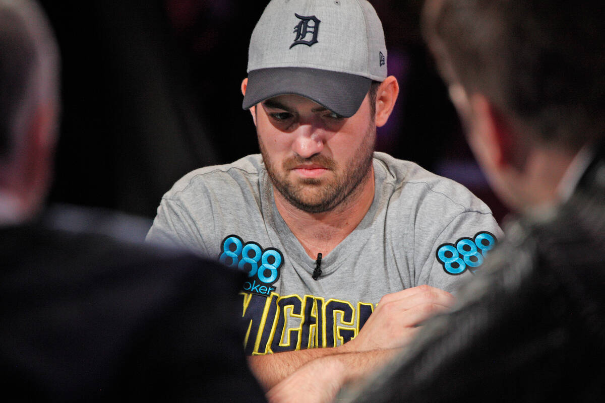 Joe Cada plays during the World Series of Poker at the Rio Convention Center in Las Vegas in Ju ...