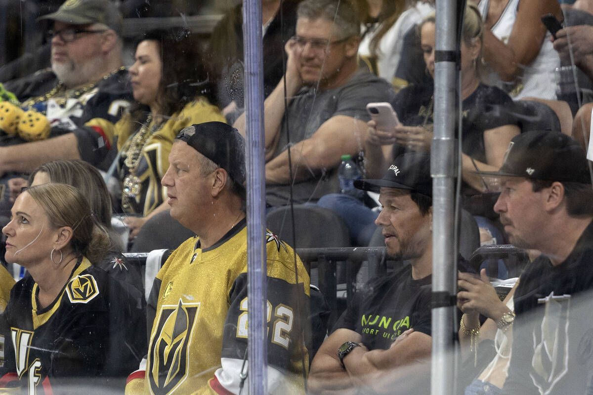 Hotel-casino owner Derek Stevens, center left, and Mark Wahlberg, center right, at shown with S ...