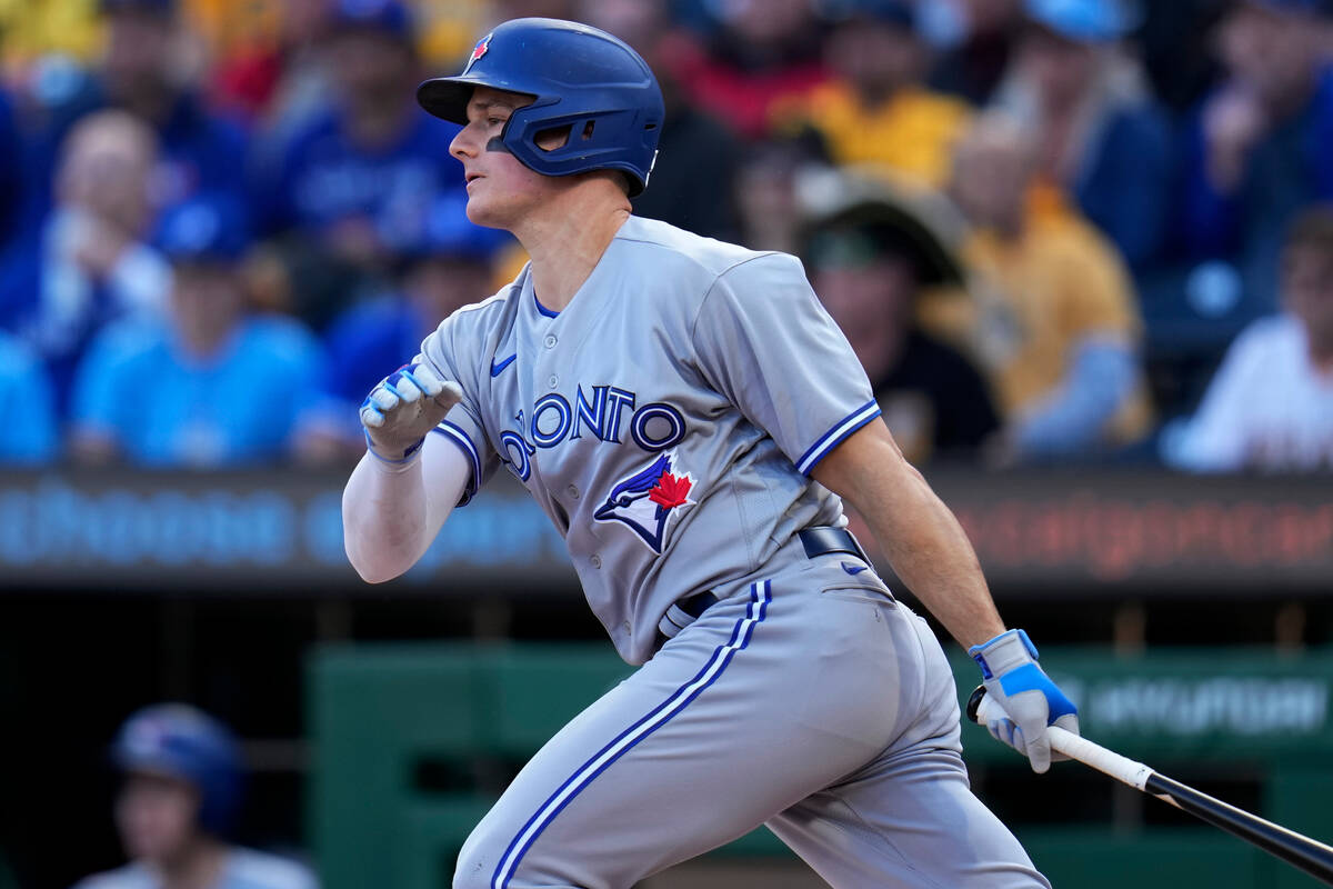 Toronto Blue Jays' Matt Chapman bats during a baseball game against the Pittsburgh Pirates in P ...