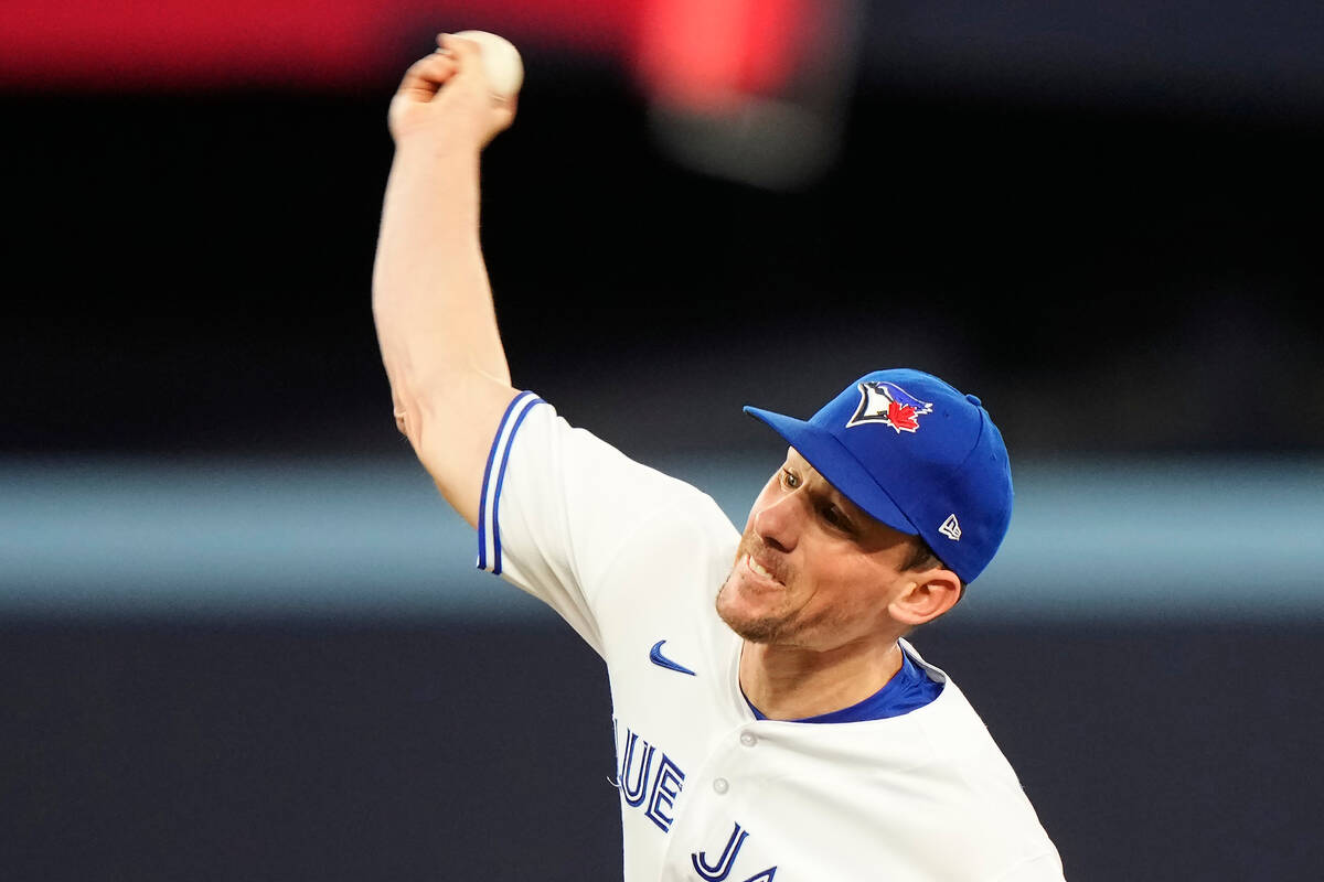 Toronto Blue Jays starting pitcher Chris Bassitt works against the New York Yankees during the ...