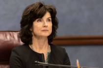 Sen. Minority Leader Heidi Seevers Gansert, R-Reno, seen in February 2023 in Carson City. (Elle ...