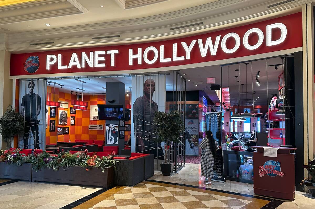 Planet Hollywood Restaurant is shown about an hour after closing at the Forum Shops at Caesars ...