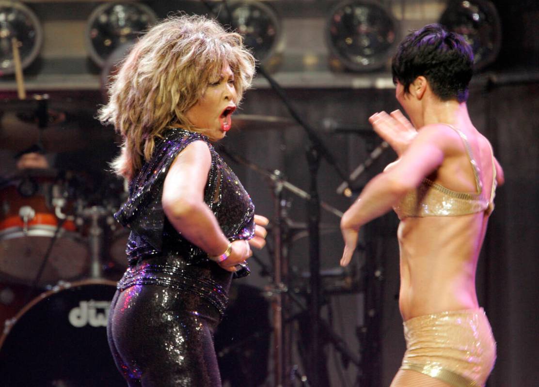 Tina Turner performs at The Sprint Center in Kansas City, Mo., Wednesday, Oct. 1, 2008. This is ...