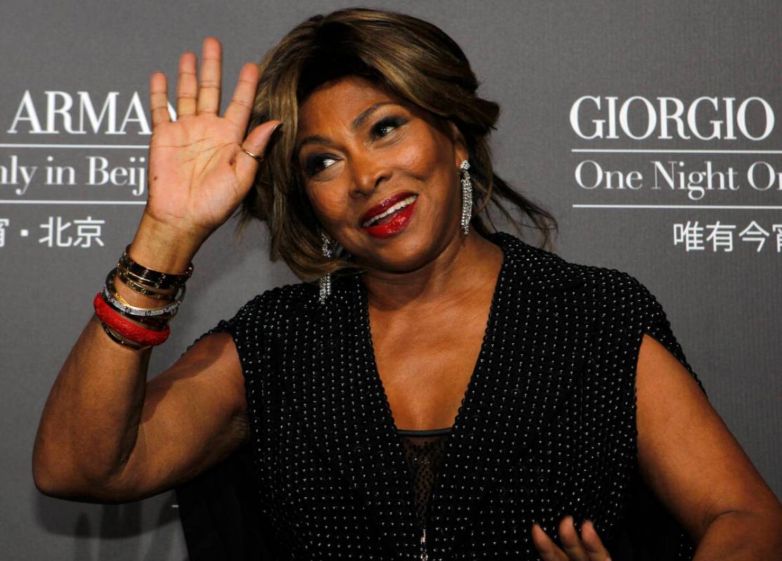 U.S. singer actress Tina Turner arrives for the Giorgio Armani fashion show held in Beijing, Ch ...