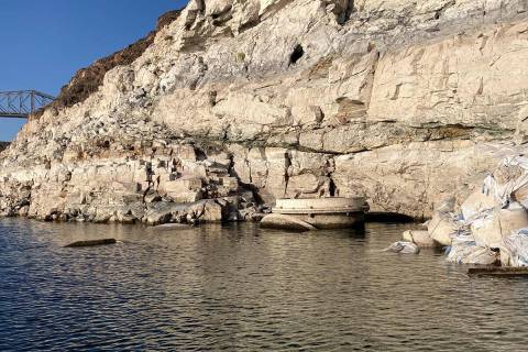 FILE - The top of water intake valve No. 1 is now visible in Lake Mead. (Southern Nevada Water ...