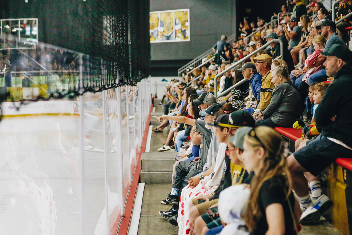 Fans of the Golden Knights wait for the team to come out for practice on Friday, June 2, 2023, ...