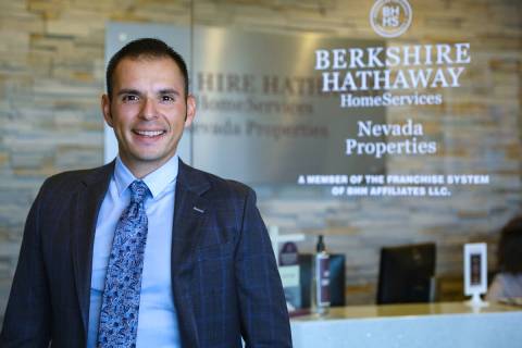 Local realtor Joshua Campa at the Berkshire Hathaway offices in Las Vegas on Tuesday, May 30, 2 ...