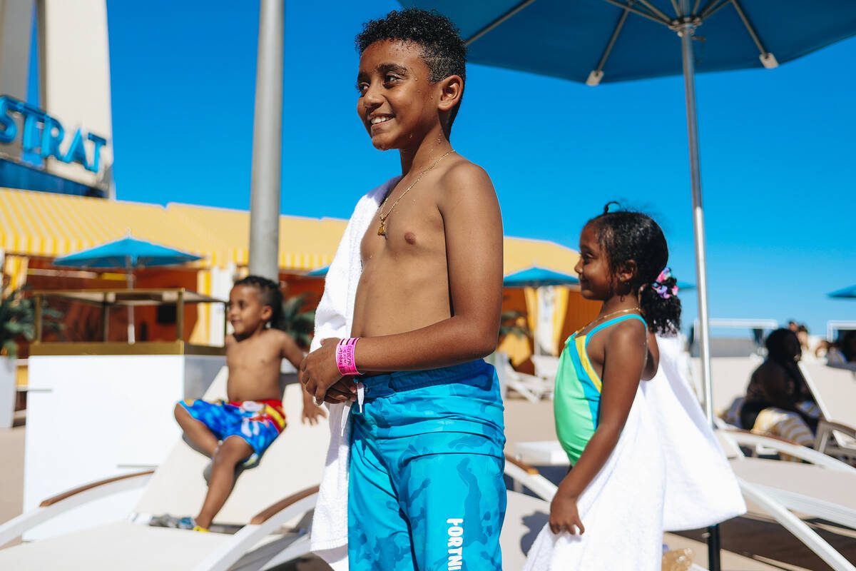 Adonay Tamerat, 9, spends an afternoon at the pool on Friday, June 30, 2023, at the Swim and So ...