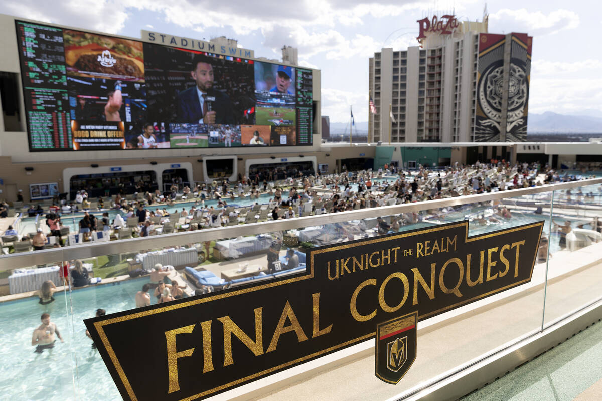 Stadium Swim at Circa hosts a watch party for Game 3 of the Stanley Cup Final between the Golde ...