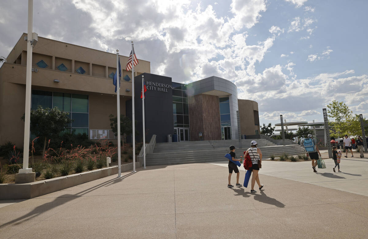 Henderson City Hall is seen, Thursday, June 8, 2023, in Henderson. (Chitose Suzuki/Las Vegas Re ...