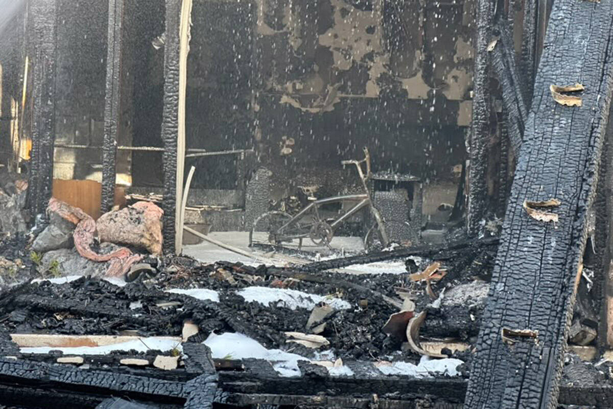 Burned apartments are seen at the Tides on Charleston, Tuesday, June 6, 2023, in Las Vegas. (La ...