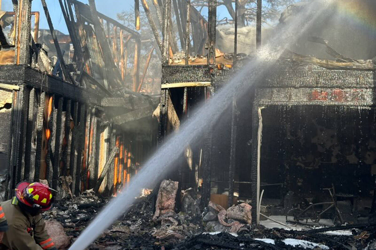 Burned apartments are seen at the Tides on Charleston, Tuesday, June 6, 2023, in Las Vegas. (La ...