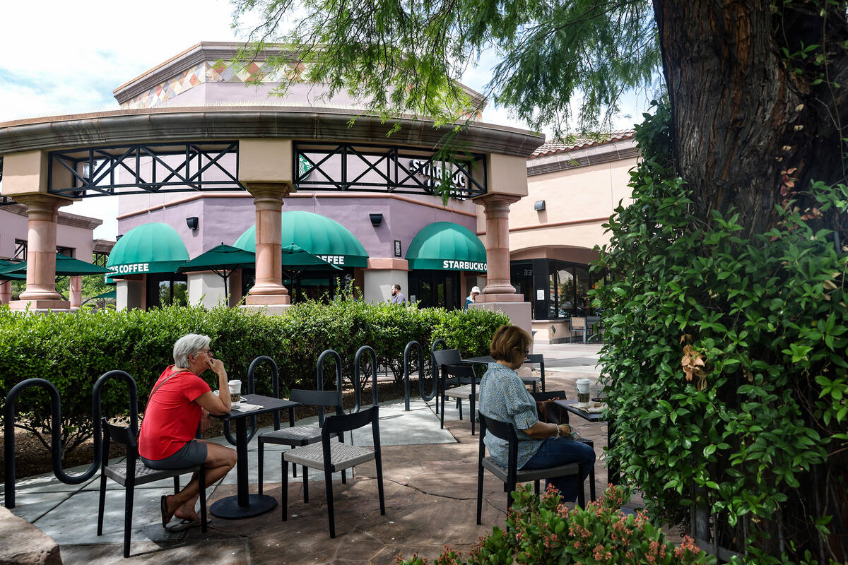 Starbucks at Summerlin’s Trails Village Center in Las Vegas, Sunday, June 11, 2023. Afte ...