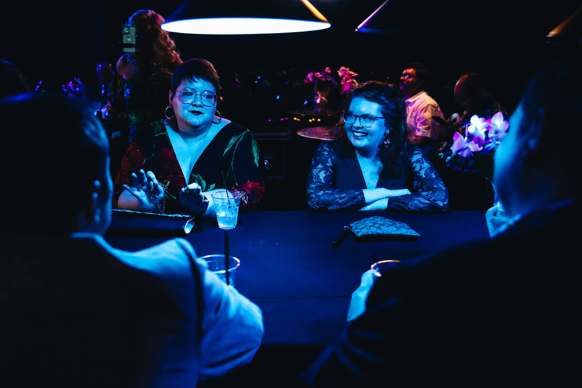 Mairin Osteen, left, sits at a table with Rosary Fitzgerald on Saturday, June 10, 2023, at the ...