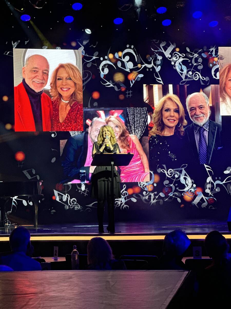 Kelly Clinton-Holmes is shown at Bill Fayne's celebration of life at The Strat Theater on Sunda ...