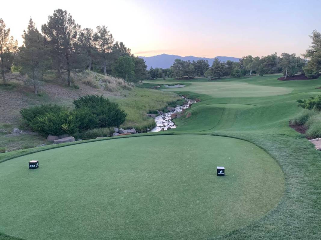 The first hole at Shadow Creek is a dogleg left with water down the entire left side of the fai ...
