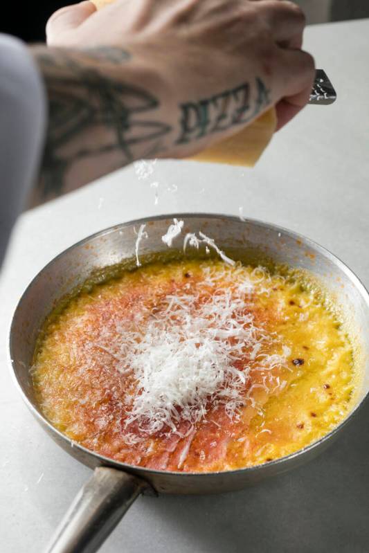 Mamaliga, a dish akin to polenta native to the Balkans, is a signature offering at HaSalon, an ...