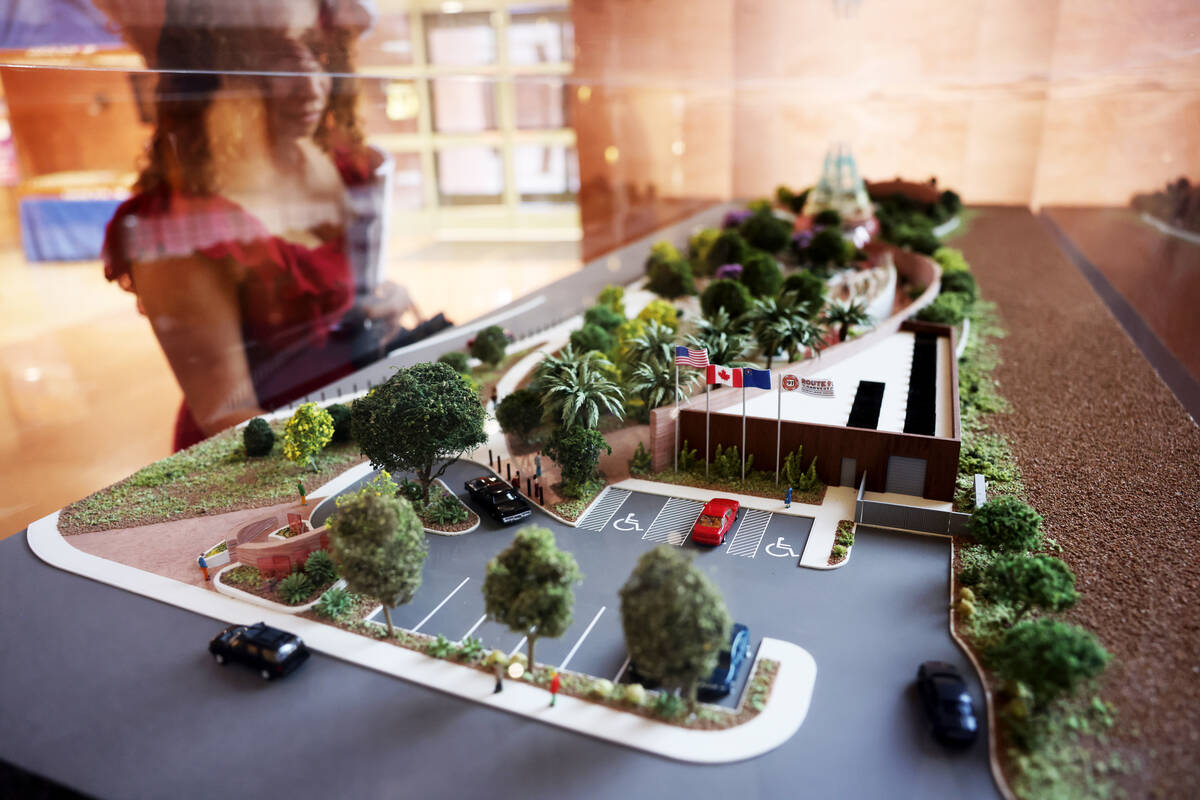 A model by JCJ Architecture is on display at the Clark County Government Center in Las Vegas Mo ...