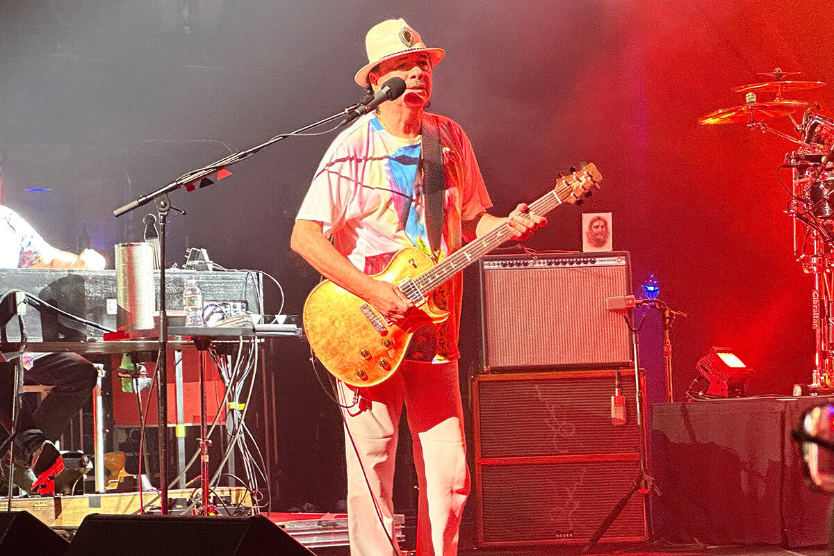 Carlos Santana is shown at Beacon Theatre in New York, after a premiere of his documentary "Car ...