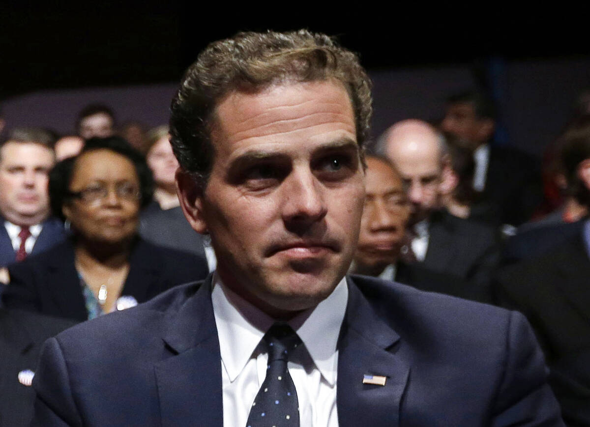 FILE - Hunter Biden waits for the start of the his father's, Vice President Joe Biden's, debate ...