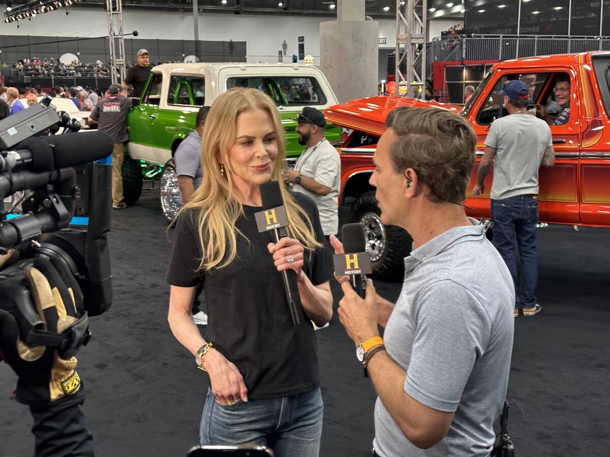 Screen star Nicole Kidman is shown with History broadcaster Christian Murphy at Barrett-Jackson ...