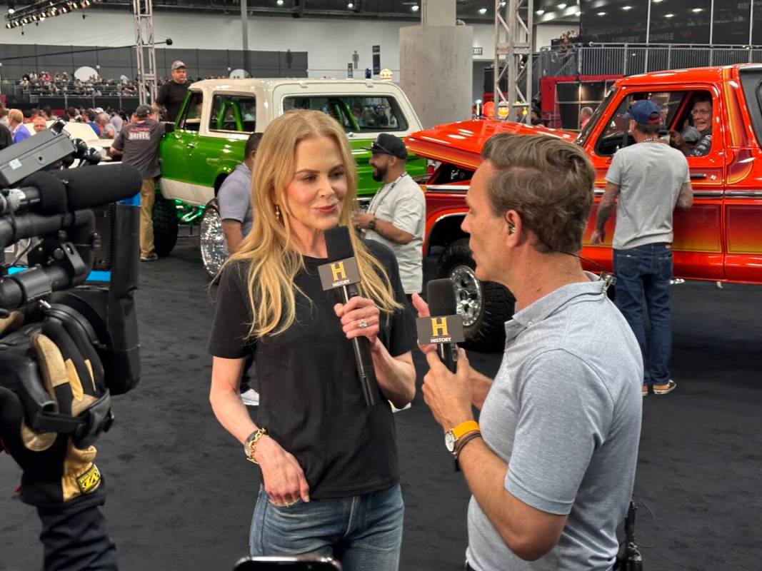 Screen star Nicole Kidman is shown with History broadcaster Christian Murphy at Barrett-Jackson ...