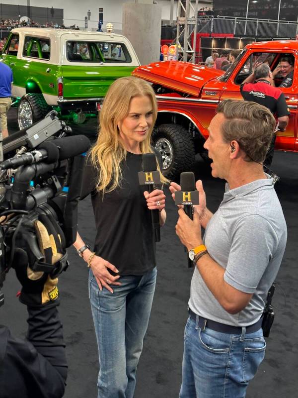 Screen star Nicole Kidman is shown with History broadcaster Christian Murphy at Barrett-Jackson ...