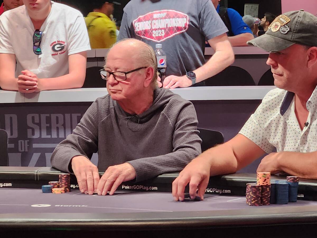 Billy Baxter competes at the final table of the World Series of Poker’s $1,000 buy-in Seniors ...