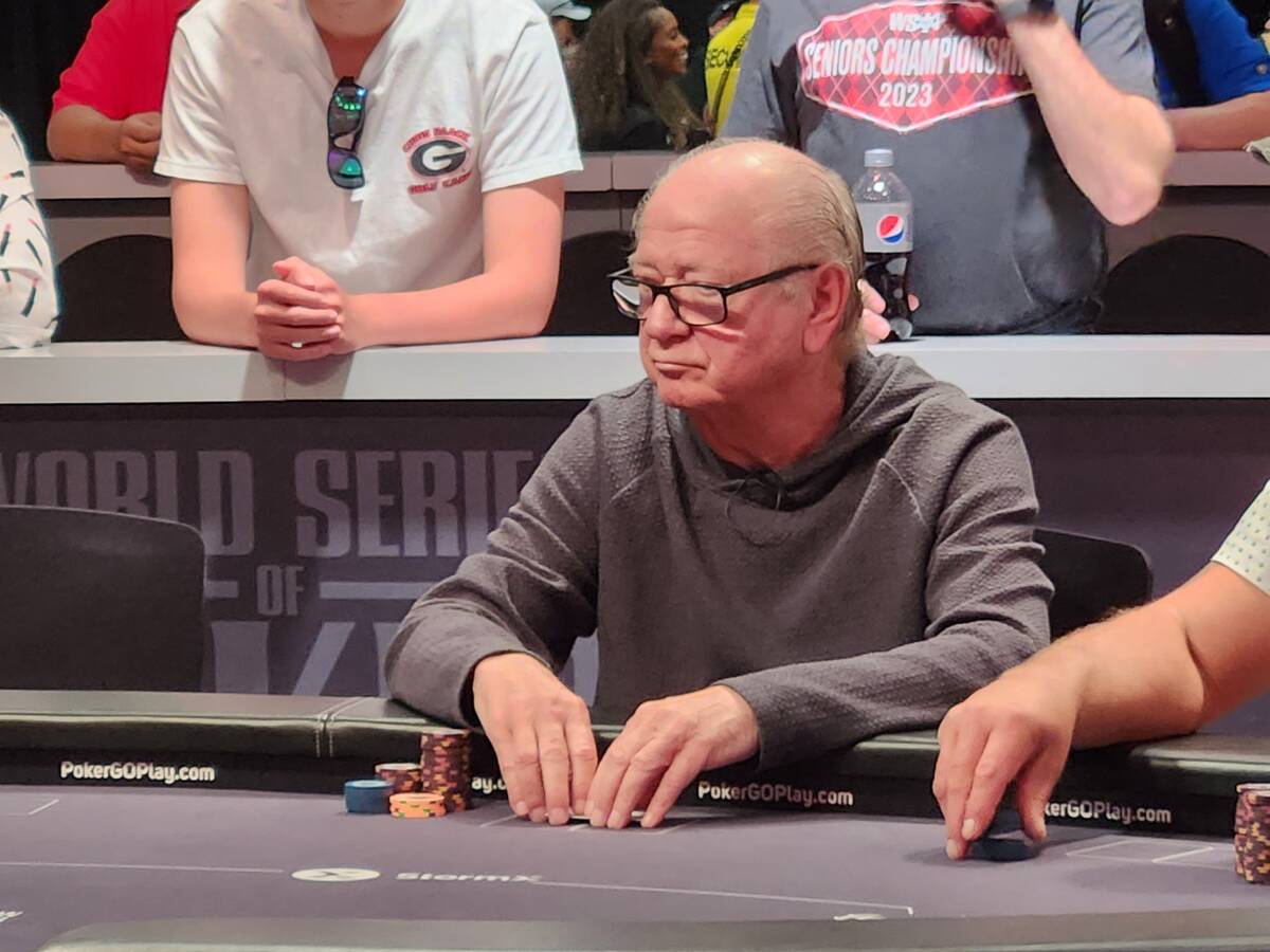 Billy Baxter competes at the final table of the World Series of Poker’s $1,000 buy-in Seniors ...