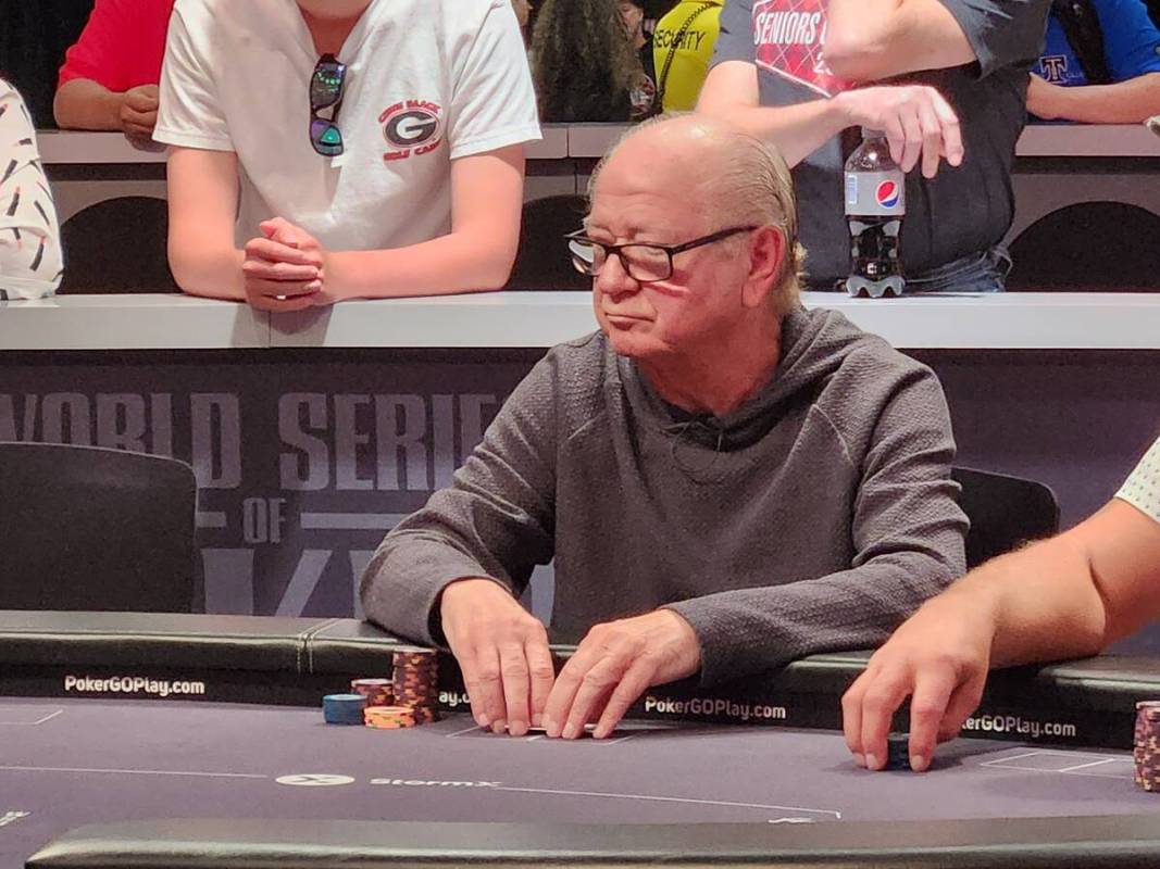 Billy Baxter competes at the final table of the World Series of Poker’s $1,000 buy-in Seniors ...